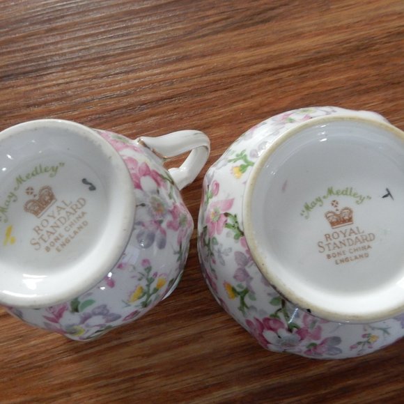 floral china cream & sugar - Picture 3 of 3